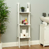 3 TIER WHITE LEANING LADDER WALL SHELF SHELVING/BOOKCASE DISPLAY UNIT