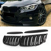Auto Kidney Grille Gloss Black Double Slat for BMW E90 E91 05-08 Style UK Stock