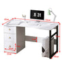 White Computer Desk PC Laptop Table Home Office Study Workstation Gaming Drawers