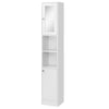 Bathroom Floor Storage Cabinet with Mirror and Shelves Tallboy Unit