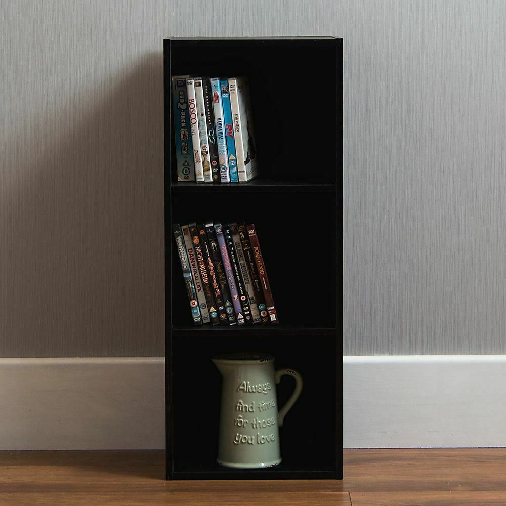Oxford Bookcase 3 Tier Cube Shelf Wood Storage Photo Display Room Furniture Unit