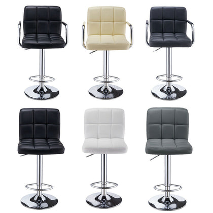 Breakfast Bar Stool Swivel PU Leather Kitchen Chrome Metal Bas Gas Lift Chair