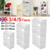 3/4/5 Tiers Shoe Rack Storage Shelf Display Stand Organiser Unit Cabinet White