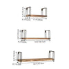 Rustic Industrial Pipe Wall Floating Shelf Wooden Storage Shelving Unit 3 Tier