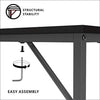 Modern Small Computer Desk Shelves Black Metal Writing PC Laptop Table Office