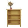 Solid Oak Small Wide Bookcase Light Solid Wooden Low 3 Book Shelf Shelving Unit
