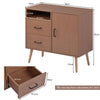 Side Cabinet with Drawer Hallway Storage Unit Home Console Table Organiser Brown