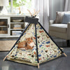 Pet Tent Teepee Bed Foldable Dog Puppy Cat Nest House Portable Kennel w/ Cushion