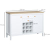 White Sideboard Wine Rack Storage Cabinet Pantry Cupboard Buffet Kitchen Server