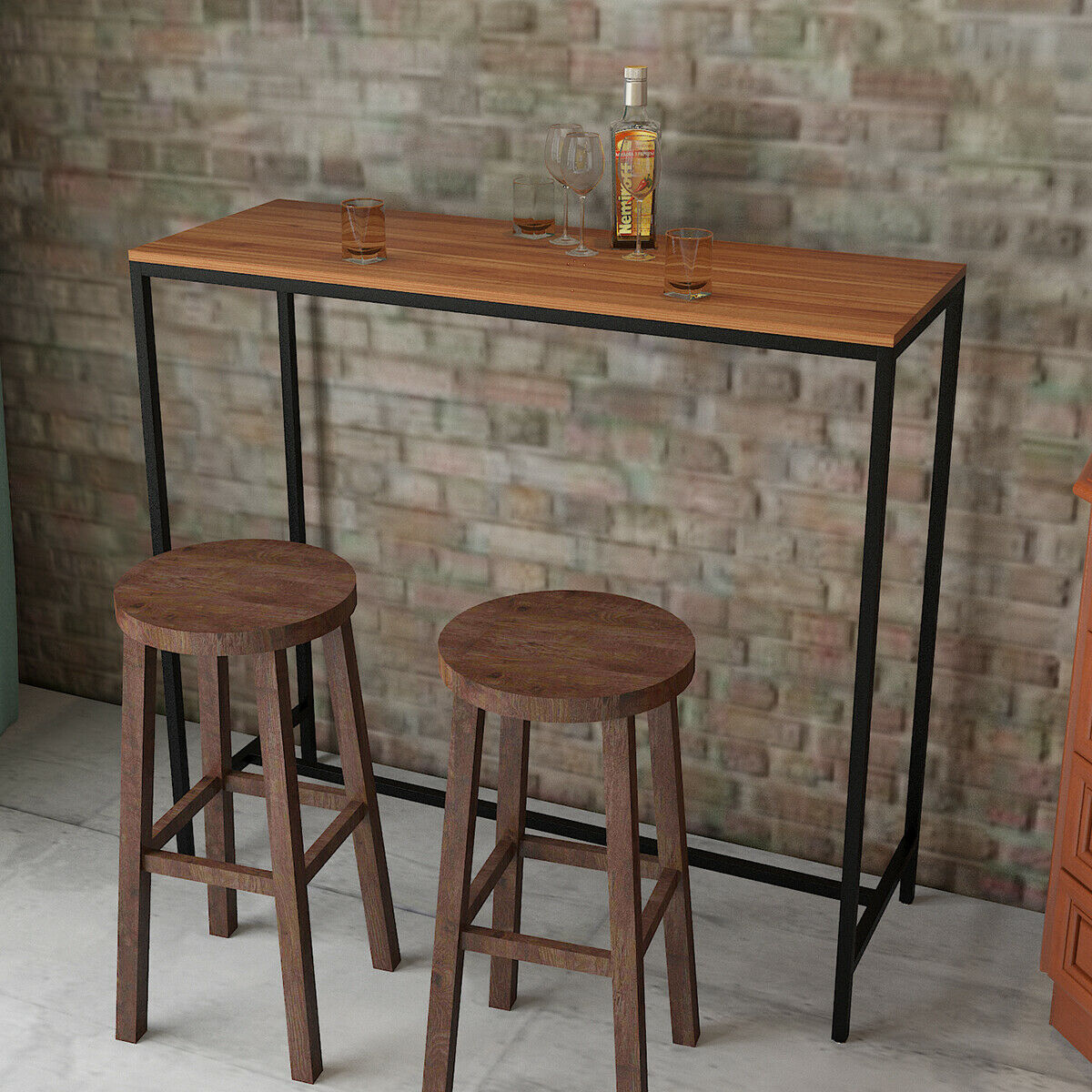 Breakfast Bar Table Kitchen Dining Table Coffee Table Metal Legs Bistro Table