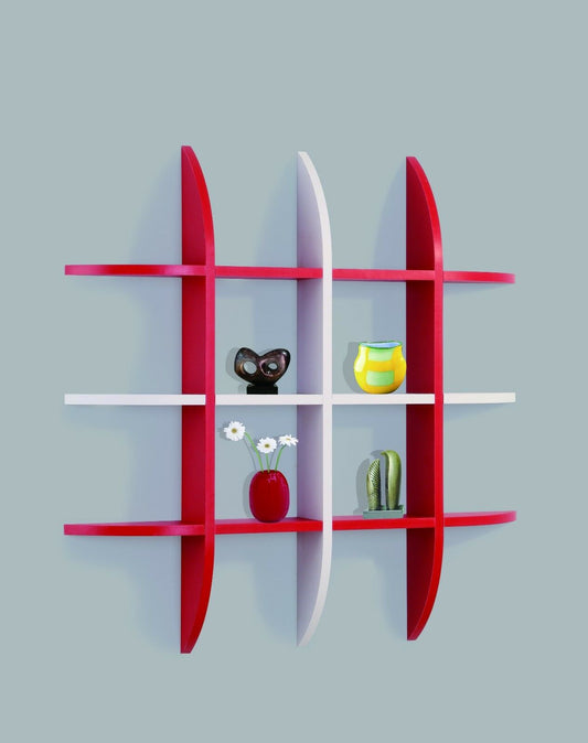 Lisbon Floating Wall Mount Floating Red Grey White Display Shelf/Shelves