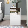 Bedroom Nightstand w/Drawer White Bedside Chest Side Table Cabinets UK