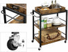 Vintage Industrial Trolley Serving Drinks Cart Wine Tray Shelves Storage Table