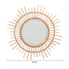Rustic Sun Flower Boho Round Rattan Bamboo Framed Wall Hanging Mirror Bedroom UK