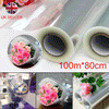 New 100mX80cm Wide Plain Clear Florist Craft Cellophane Roll Film Wrap Hamper PT