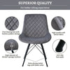 Set 2 Retro Dining Chair Velvet Fabric Upholstered Metal Legs Living Room Accent