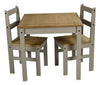 Corona Dining Table & 2 Chairs Grey Wax Rio Solid Pine Mercers Furniture®