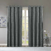 Thermal Grey Silver Shimmer Sparkle Stamped Blackout Eyelet/Ring Top Curtains
