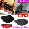 15PCS Carpet Stair Treads Mats Floor Mat Protection Cover Step Staircase Pads