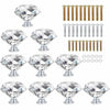16Pcs Clear Diamond Crystal Glass Door Knobs Drawer Wardrobe Cabinet Handles