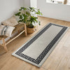 Machine Washable Non Slip Greek Key Kitchen & Hall Runners Rugs Mats Black Grey