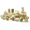 34Pcs/1 Set New Vintage Wooden Furniture Dolls House Miniature Toys Kids Gift