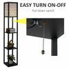 Modern Shelf Floor Standard Lamp Wooden Lounge Light 4-Tier Shelving Unit 160cm