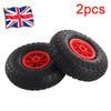 2 X 10" Pneumatic Sack Truck Trolley Wheel Barrow Tyre Tyres Wheels 3/3.5-4.0