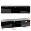 Modern TV Unit Cabinet Stand Living Room Set 140cm High Gloss Doors Black Fast