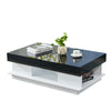 Sliding Top High Gloss Coffee Table Storage Unit Modern Solid Design Living Room