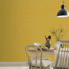 Linear Hexagons Geometric Honeycomb Shapes Arthouse Wallpaper - Ochre 909701