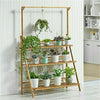 Bamboo Wooden Shelf Plant Stand Folding Multi Tier Ladder Storage Indoor Outdoor
