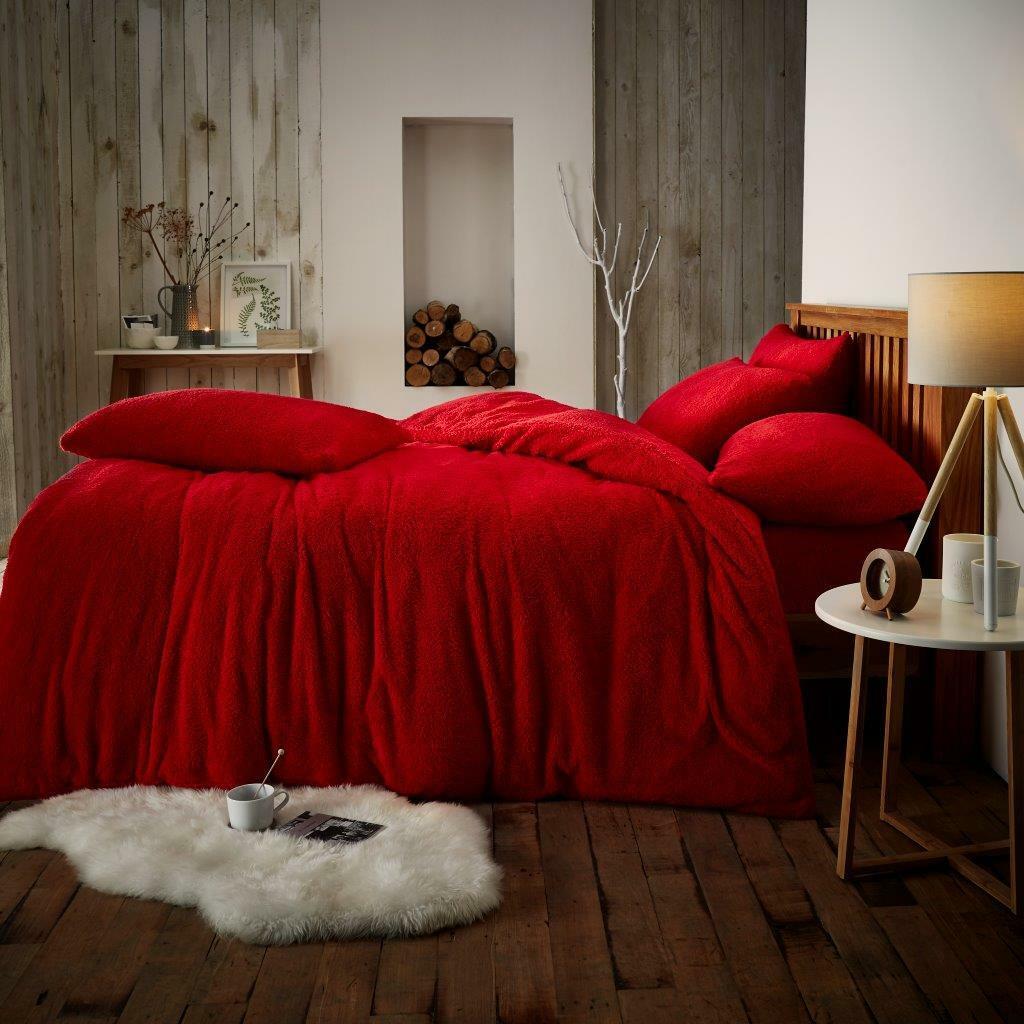 Soft Fleece Duvet Cover Set Fitted Sheet Teddy Warm Cozy Single Double King Size