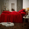 Soft Fleece Duvet Cover Set Fitted Sheet Teddy Warm Cozy Single Double King Size