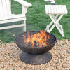 Cup Shape Fire Pit BBQ Firepit Brazier Stove Patio Heater Grill With Poker & Lid
