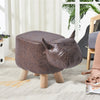 Luxury Small Padded Upholstered Footstool Ottoman Pouffe Stool Wooden Seat Suede