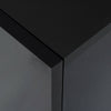 Black Bedside Table Chest of 2 Drawers High Gloss Nightstand Cabinet LED Light