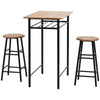 3 Pieces Bar Table Dining Kitchen Table Chair Dining Room Sets w/ Storage Shelf