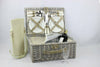Luxury 2 or 4 Person Picnic Hamper Basket With Cooler Compt. & Bottle Cooler Bag