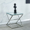 55cm Square Small Coffee Table Clear Glass Side Table End Display Office Bedroom