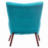 Upholstered Lounge Fabric Chair Sofa Velvet Armchair with Footstool Living Room