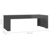 Coffee Table High Gloss Grey 110x50x35 cm Chipboard Storage Furniture