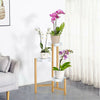 3 /4 Tier Bamboo Plant Stand High-Low Balcony Plant Stand Flower Display Shelves