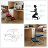 Ergonomic Kneeling Chair Rocking Posture Wood Stool for Home Office & Desk Chair