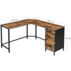 Large Computer Desk Corner Laptop Pc Office Industrial Table Drawer Cupboard