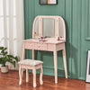Large Dressing Table Makeup Vanity Desk Drawers W/ LED Lights Mirror & Stool