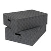 EHC Set of 2 Underbed Storage Box Chest Basket With Lid - Grey