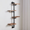 Industrial Ladder Pipe Shelf Wooden Wall Mount Display Shelving Floating Storage