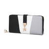 Ladies Faux Leather Tri Colour Clutch Bag Girls Purse Long Card Package Wallet
