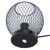 Metal Iron Art Desk Bedside Black Metal Electric Plug in Table Lamp Height 20cm